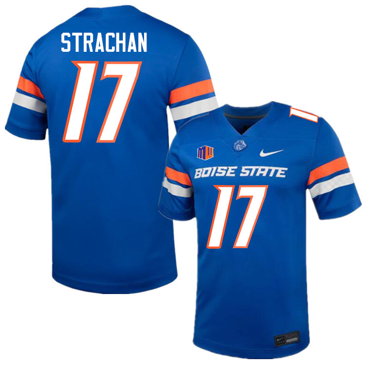 Prince Strachan Jersey, Boise State Broncos #17 Prince Strachan Football Jersey College Uniforms-Blu